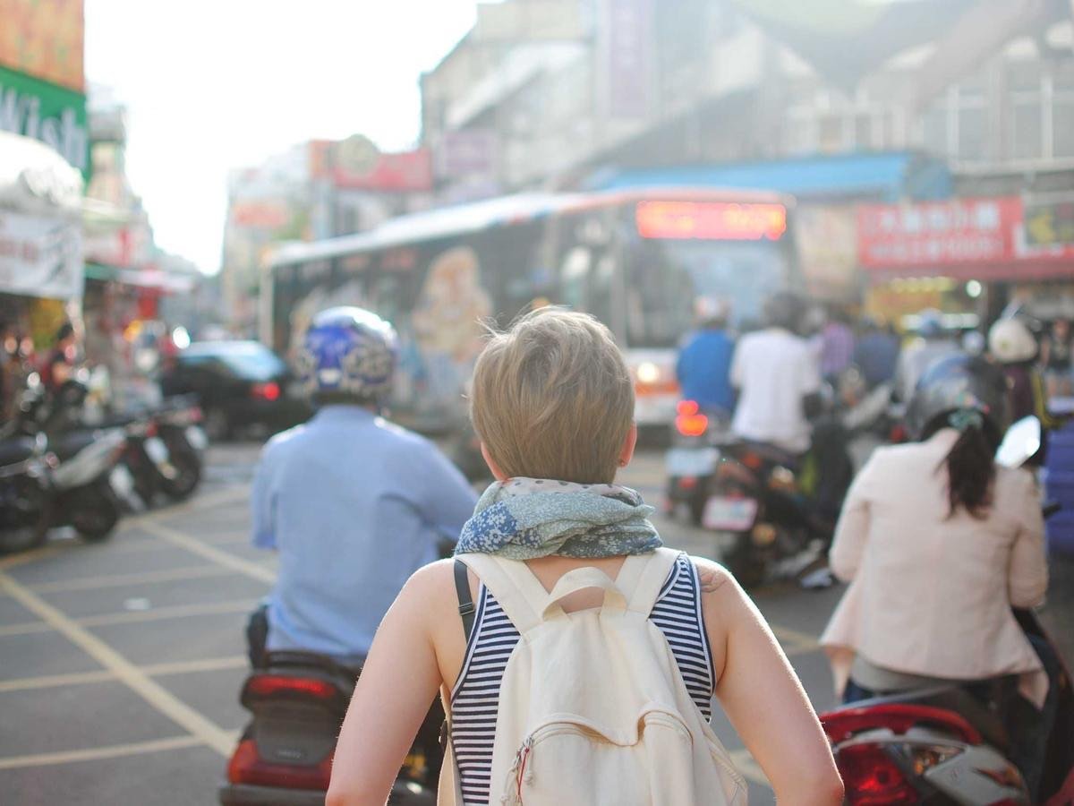 A student on the way to campus